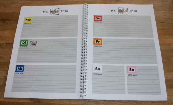Tagebuch mit METACOM-Symbolen