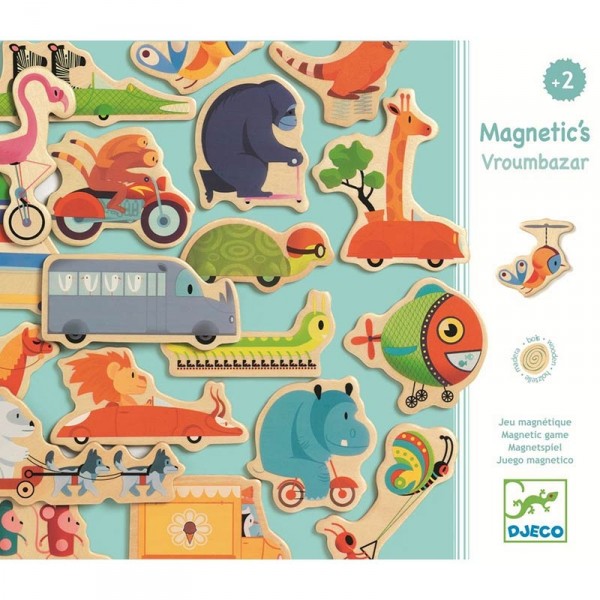 Magnete-Set - Tiere auf Rädern