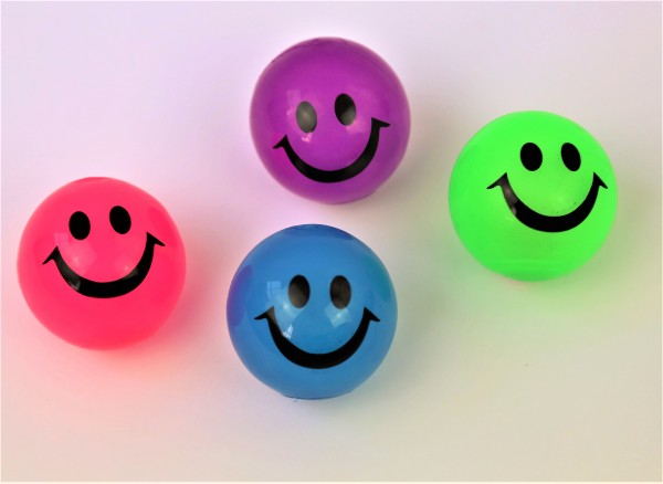 Smiley Leucht-Flummy farbsortiert