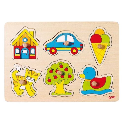 Steckpuzzle Haus Auto Tiere