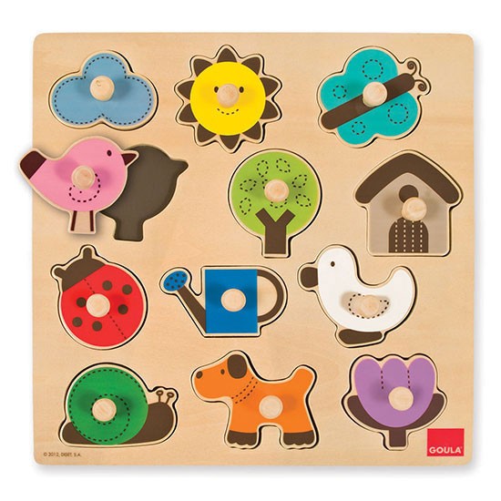 Holzpuzzle - Im Garten