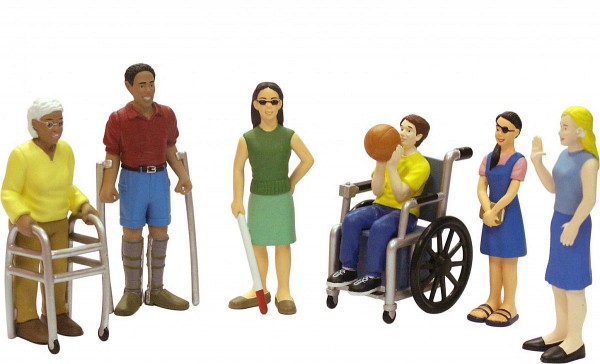 Spielfiguren mit Behinderungen