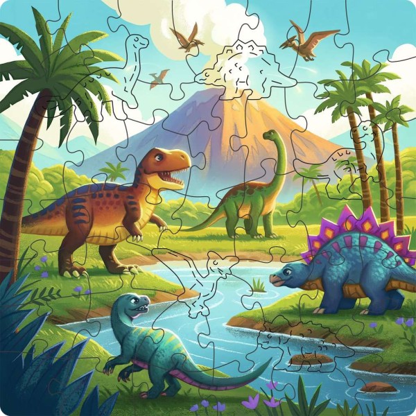Dinosaurier Holz-Puzzle
